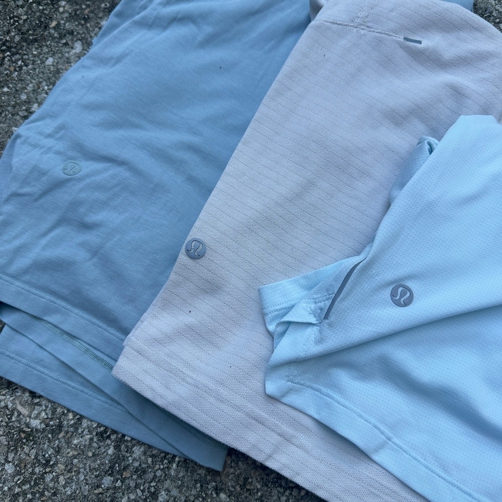 Lululemon Mens Activewear Shirt Bundle Metal Vent Tech Blue Grey Set of 3